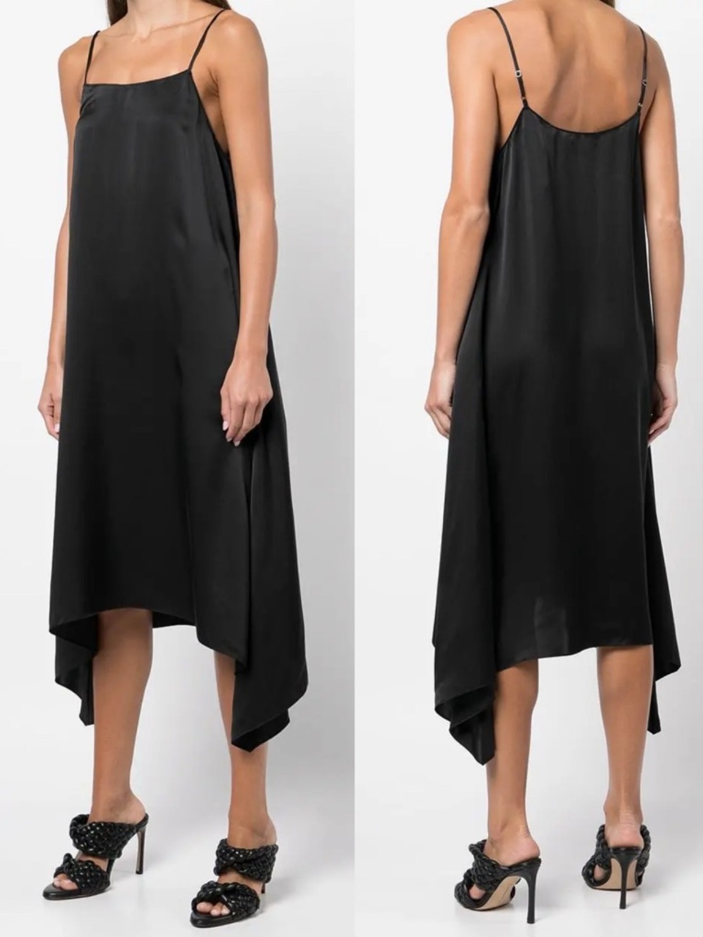 EQUIPMENT Bechet Silk Tank Slip Midi Asymmetrical A-Line Dress \\ L